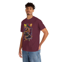 Load image into Gallery viewer, Dragon Battle Graphic Tee — Retro Anime Fighter Design