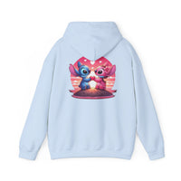 Load image into Gallery viewer, Hoodie — Cute Stitch &amp; Angel Heart Couple Graphic Pullover