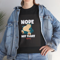 Load image into Gallery viewer, Nope Not Today Tee — Funny Lazy Cartoon Sleepy Character T-Shirt